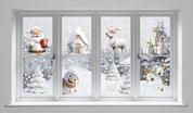 8 Sheets Christmas Window Stickers – Reusable Static Cling Decals