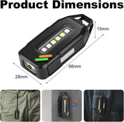 flintronic Small Torch, USB C Rechargeable Mini EDC Torch, COB Work Light with Buckle Clip and Magnetic Base, Super Bright Flashlight for Outdoors Camping, Hiking, Emergency, Workshop, Repair [Energy Class A+++]
