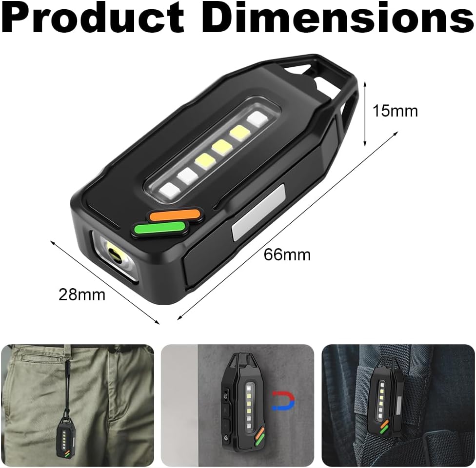 flintronic Small Torch, USB C Rechargeable Mini EDC Torch, COB Work Light with Buckle Clip and Magnetic Base, Super Bright Flashlight for Outdoors Camping, Hiking, Emergency, Workshop, Repair [Energy Class A+++]