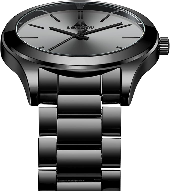 Men’s Stainless Steel Analog Quartz Watch – 30M Waterproof Business Designer Wristwatch