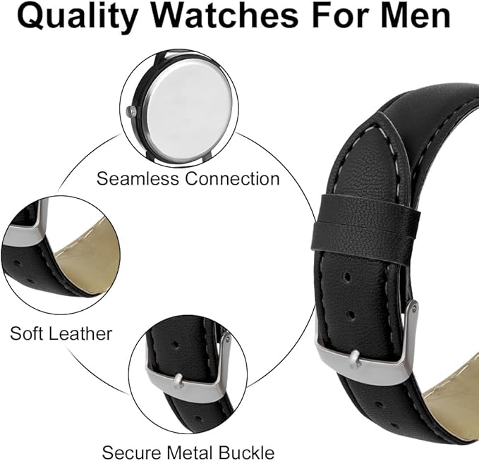 Mens Watches, 39MM Men's Chronograph Watch, Leather Watches Quartz Watch, Business Casual, Elegant Gift for Men