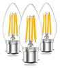 3 Pack B22 LED Filament Bulbs 4W