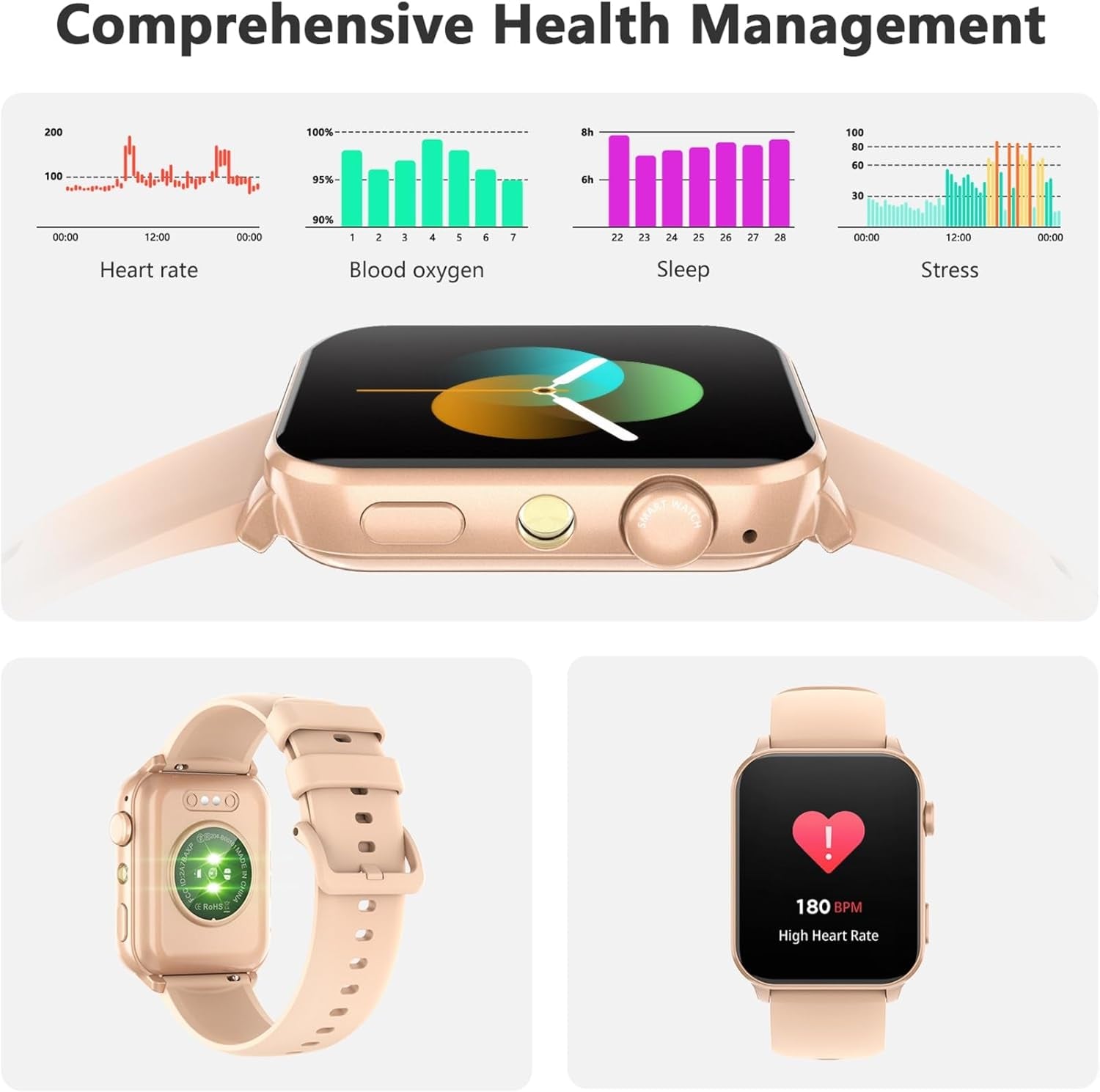Smart Watch for Women – 1.91" HD, Bluetooth Calls, 120+ Sports Modes