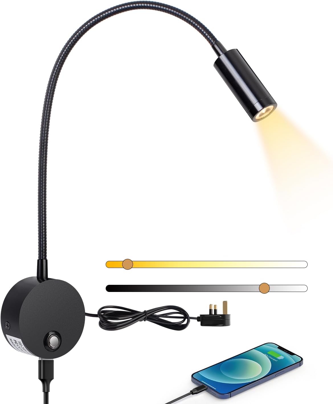 Touch dimmable bedside lamp with USB

LED wall lamp for bedroom reading