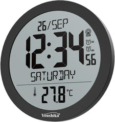 Large Radio Controlled Wall Clock Premium Quality, Temperature Display