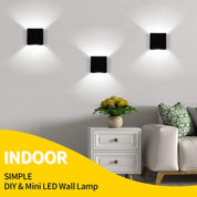 Modern LED Wall Lights for Living Room – 6W Black Aluminum Up Down Indoor Wall Lamp, Hardwired Sconce Lighting for Bedroom, Hallway & Home Decor