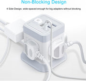 4-Gang Extension Lead Cube 3M with 3 USB Ports & Switch, Multi Plug Power Strip