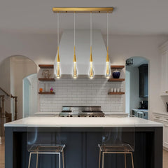 Adjustable Crystal Teardrop Pendant Light - Champagne Bubble Design LED