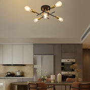 5-Light Industrial Vintage Chandelier – Modern Ceiling Fixture for Bedrooms, Kitchens, Dining Rooms, Lofts, and Offices