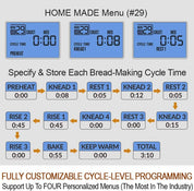 29-in-1 Smart Bread Maker Machine UK Model – Gluten Free, Wholemeal & Homemade Settings – 500g/700g/900g – Stainless Steel Breadmaker with Recipes