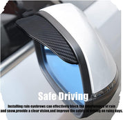 1 Pair Car Side Mirror Rain Guards – Smoke Carbon Fiber Eyebrow Covers for SUV/Truck