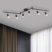 6-Way Rotatable LED Spot Ceiling Light – Modern Matte Nickel Fixture with 4000K Natural White Lighting for Living Rooms, Kitchens, Bedrooms, and Hallways