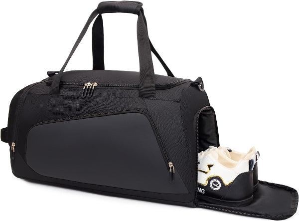 Waterproof Gym Duffel Bag with Shoe Compartment & Wet Pocket for Men and Women