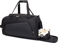 Waterproof Gym Duffel Bag with Shoe Compartment & Wet Pocket for Men and Women