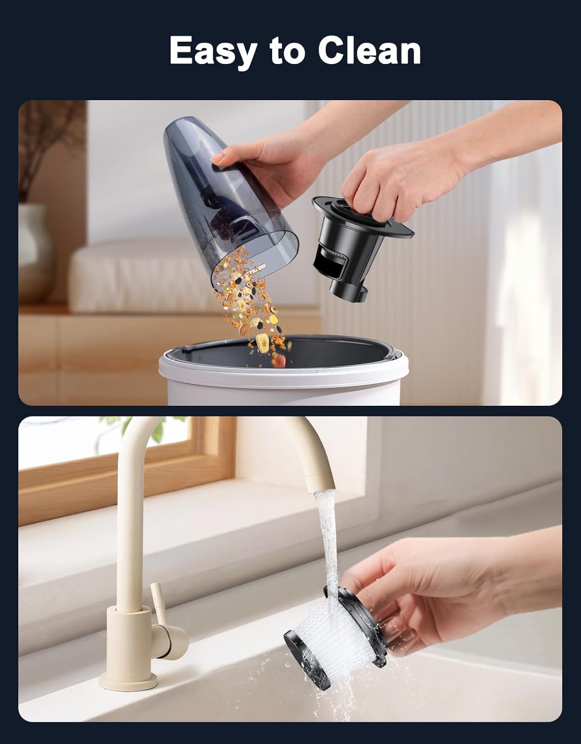 Handheld Vacuum Cleaner Black – 9KPA Cordless Car & Home Dust Buster