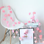 Pink Rose Flower Fairy String Lights 6M with 40 LEDs, Battery Operated Decorative Lights for Romantic Décor