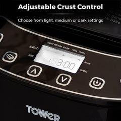 Digital Bread Maker 550W with 12 Programs, 13H Delay Timer, 60 Min Keep Warm, Non-Stick Pan & Crust Control – Black