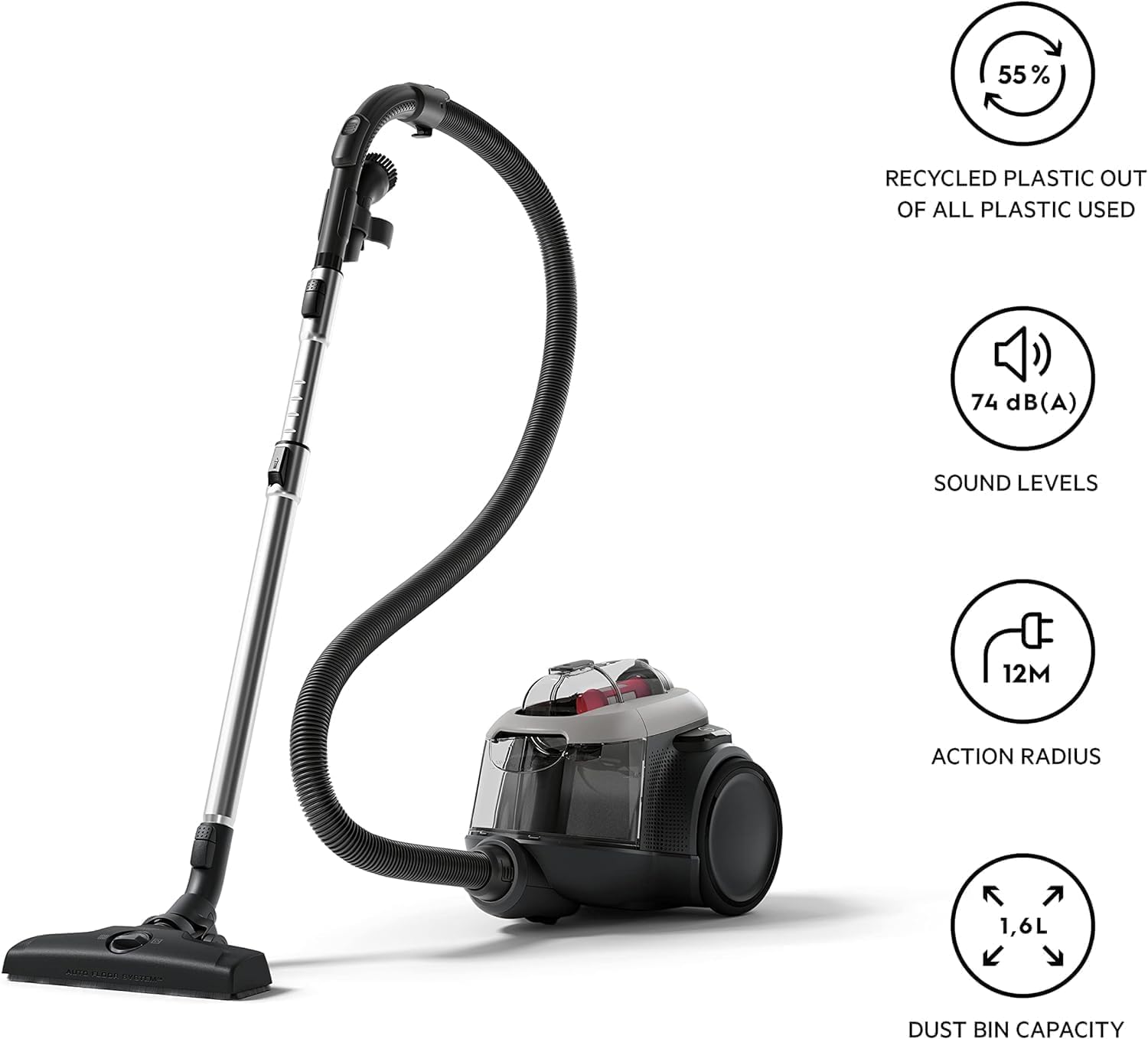 AEG 6000 Bagless Vacuum Cleaner AL61A4UG – 600W Powerful Suction, Pet Hair Remover for Carpet & Hard Floor, Compact & Quiet (74dB)