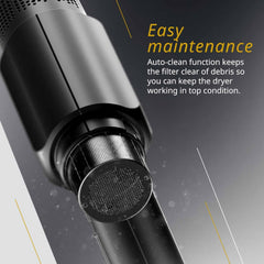 Vanquish Hair Dryer – Lightweight, Quiet, LED, 3 Speeds, Cool Dry, 3 Attachments