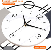 Large Metal Wall Clock, 13x21.65" Silent Non-Ticking Decorative Clock for Home & Office