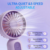 Mini Portable Fan 3 Pack, Cute Handheld Battery Operated Lightweight Personal Fan With 3 Speeds and USB Rechargeable Eyelash Design for Girls, Kids, Women, Men - Office, Outdoor, Travel, Camping