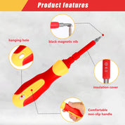 Insulated Screwdriver Set, 26-Piece 1000V Insulated Electrician Tool Set with Voltage Tester, Magnetic Tips Electrical Screwdriver Set with Case, Interchangeable Blades
