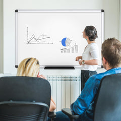 Magnetic Whiteboard with Silver Aluminium Frame, 90x60cm Dry Erase Board