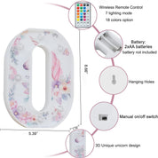Unicorn LED Letter Light O 18 Color Remote