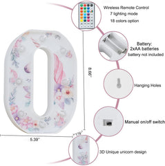 Unicorn LED Letter Light O 18 Color Remote