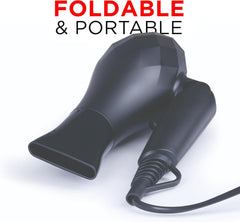 Travel Hair Dryer 1000W – Status Styling Technology, Dual Voltage, Lightweight & Foldable