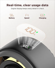 SWEETFULL Portable Pram Fan - 360° Rotating Baby Stroller Fan Clip On, 4000mAh Rechargeable 4-Speed Handheld Cooling, LED Display & Night Light for Buggy/Car Seat/Crib Travel Essentials