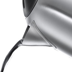 Brushed Stainless Steel & Black 1.7L Electric Kettle – Fast Boil 3KW, Perfect Pour Spout, Removable Anti-Scale Filter – 23910