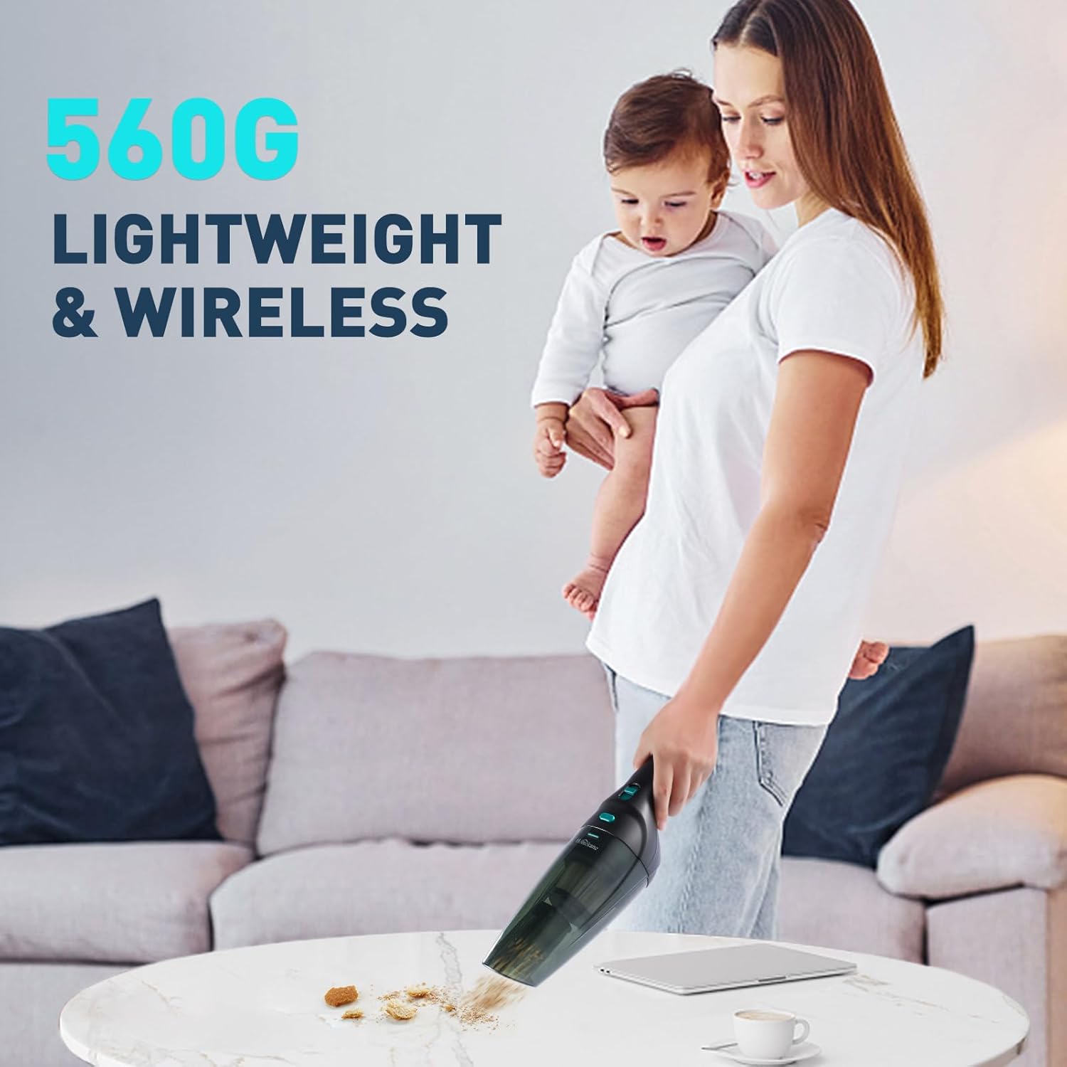 Cordless Handheld Vacuum Cleaner 9500PA – Lightweight & Rechargeable
