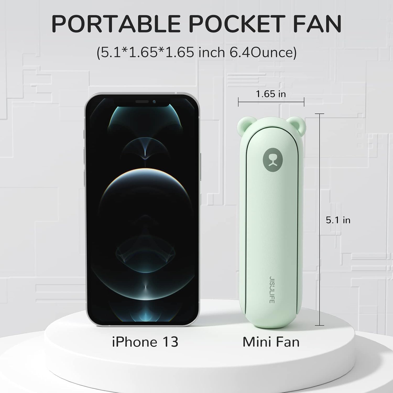Portable Handheld Fan with 4500mAh Powerbank – Green