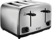 Adventure 4 Slice Stainless Steel Toaster & Brushed Kettle Bundle – Polished Finish, Fast Boil, Variable Browning Control – UK