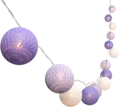 3M/10Ft 30 Pink and White Ball LED String Lights – Battery Operated, Fairy Lights for Xmas, Wedding, and Decorations