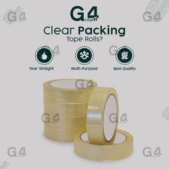 Clear Cello Tape, 24mm Wide Strong Transparent Adhesive, 45 Micron Packing Roll