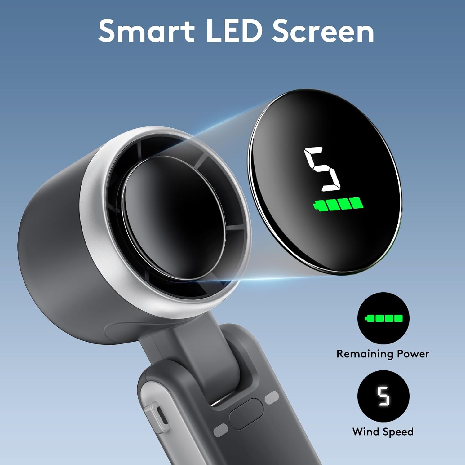 Portable Turbo Handheld Fan 10000mAh 5 Speed