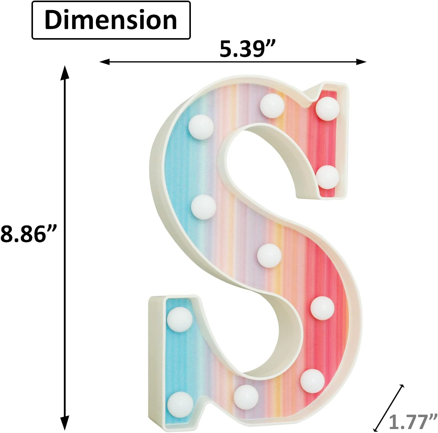 Rainbow LED Letter Light S – 16 Color Remote