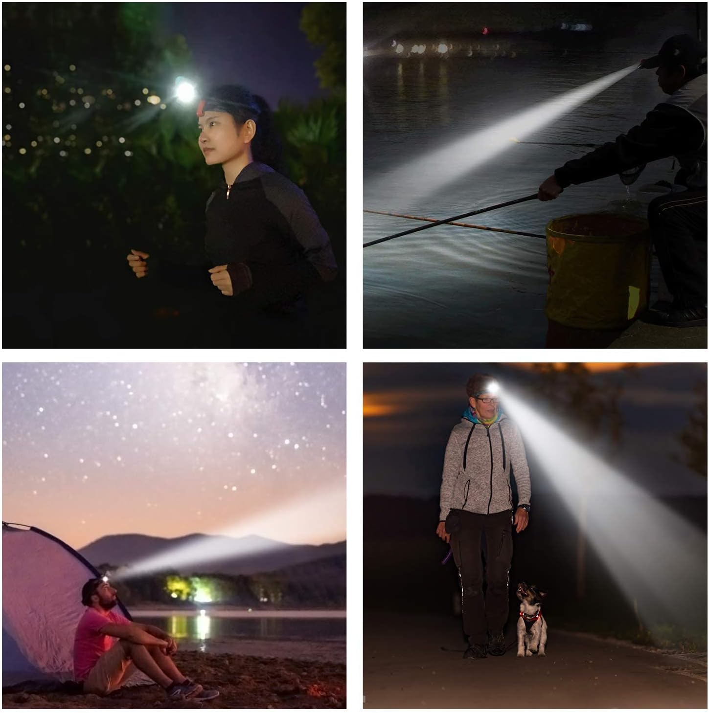 Head Torch Rechargeable 100 Lumens LED Cap Visor Light with Sensor ...