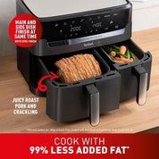 Tefal Easy Fry Dual Zone Digital Air Fryer, 8.3L – 2 Drawers, 8-in-1 Functions, 6 Portions, Extra Crisp, Non-Stick, Dishwasher Safe