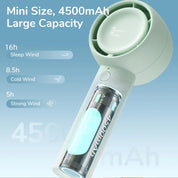 JISULIFE Mini Portable Handheld Fan – 5 Speeds, USB Rechargeable