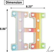 Rainbow LED Marquee Letter H – Color Changing Night Light
