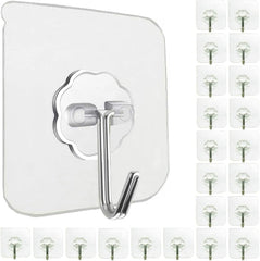 Jiaweixiang 24-Pack Heavy Duty Adhesive Hooks – 33lb Max, Waterproof Wall Hooks
