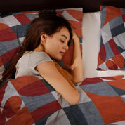 DTEX HOMES Double Duvet Set – 100% Cotton Reversible Geometric Print, Soft Luxury Bedding Set