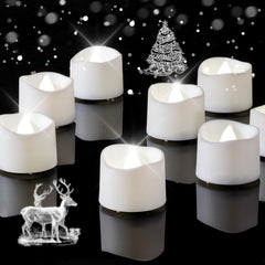 12Pcs Battery-Operated Flameless Tealight Candles – 200+ Hours LED for Table and Centerpiece Decorations