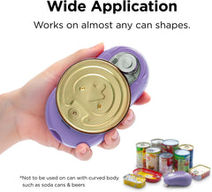 Kitchen Mama One-Touch Electric Can Opener – Effortless Hands-Free Use, Auto Stop, Smooth Edge, Food-Safe, Battery Operated (Purple)