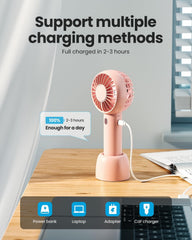 Mini Portable Handheld Fan with Base 3 Speed USB