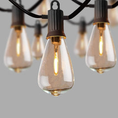 150FT Mains Powered Outdoor String Lights, IP65 Waterproof Festoon Lights with 73+3 Vintage Bulbs