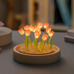 20 Tulips Flower Night Lamp with Fairy Lights – Cute Battery Powered Bedroom Decor Gift